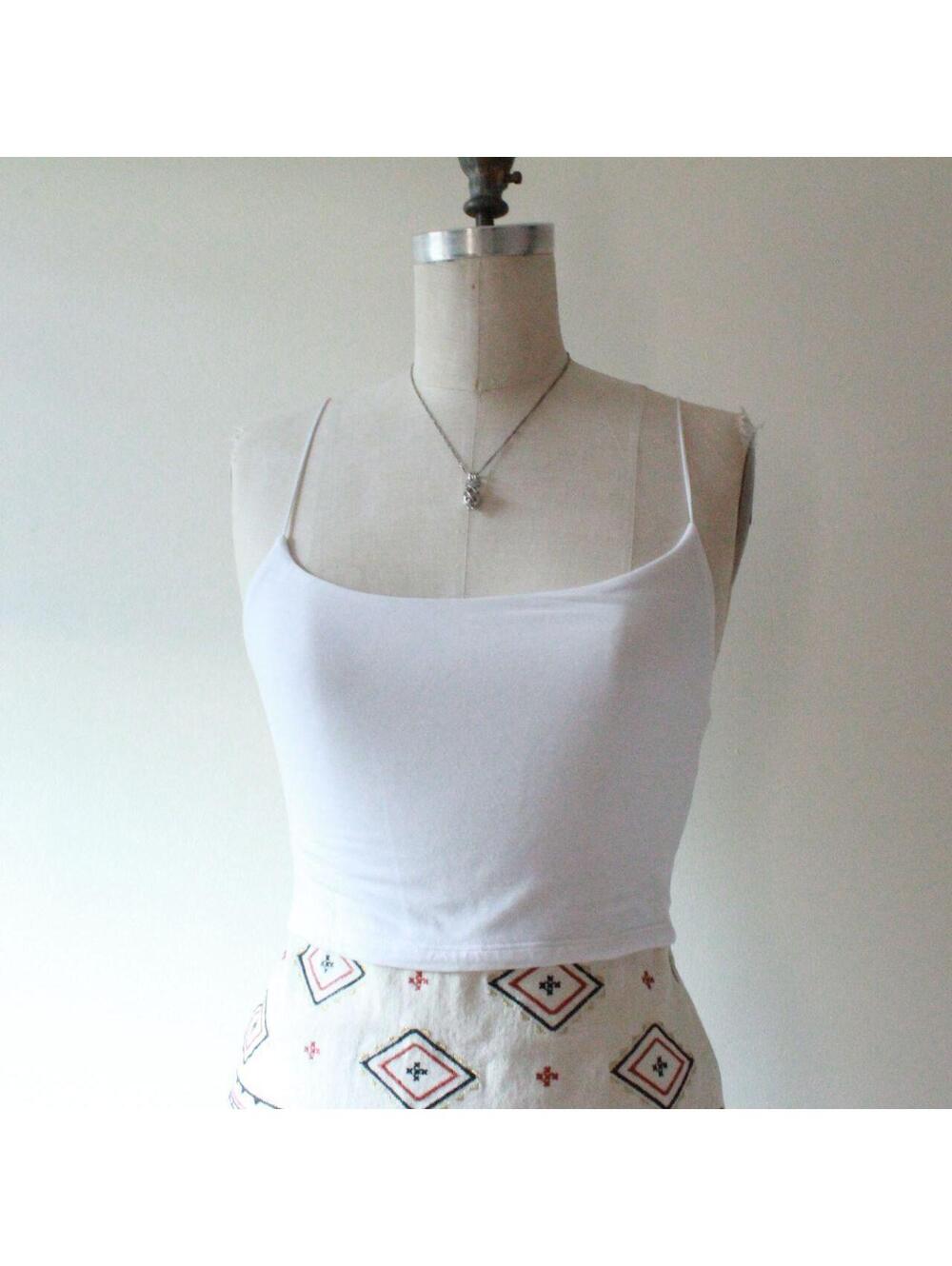 aritzia wilfred free white cropped tank